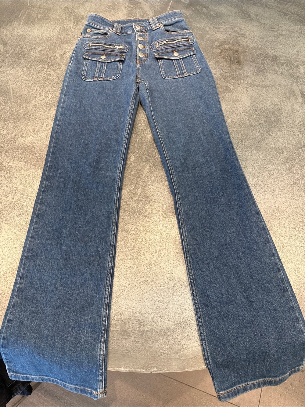 Zadig & Voltaire Wide-Leg Flared Jeans in Denim Blue